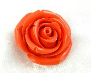 34mm Acrylic Rose, Orange (2pc)