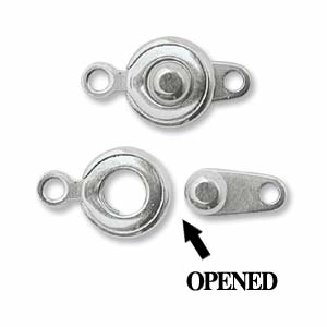 Push Thru Clasp, Nickel, 14x7mm (10 Clasps)