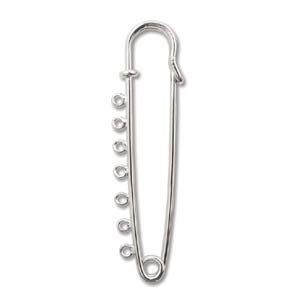 Kilt Pin, 7 loops, Nickel, 58x13mm (3pcs)