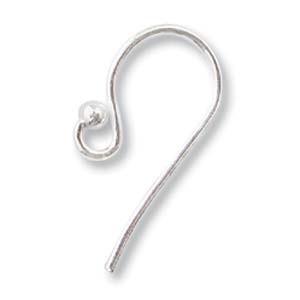 Sterling Silver Ear Wire, 18mm + 2mm ball (1pr=$7.65, 3prs=$16)