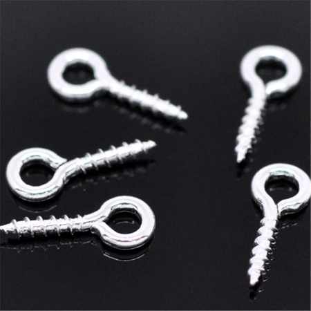 Screw Eyelet Bail, Silver, 10x4mm (20 Bails)