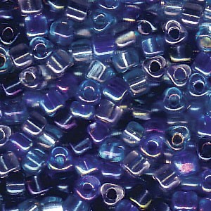 Size 8 Tri Bead Mix, Blue Tones (10gms)