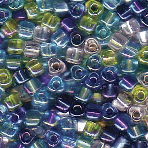 Size 8 Tri Bead Mix, Caribbean Blue (10gms)