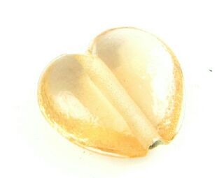 Indian Glass, Plain, Heart, Champagne, 12mm (40gms - 16pcs)