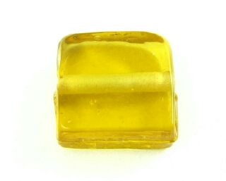 Indian Glass, Plain, Square, Amber, 13mm (40gms - 20pcs)