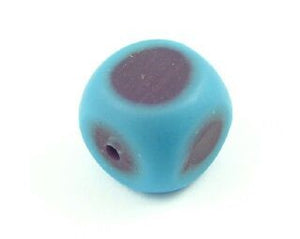 Resin, Dot Cube, Sky Blue/Dark Purple, 17mm (10pc)