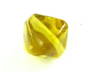 Indian Glass, Plain, Diamond, Amber, 12mm (40gms - 16pcs)