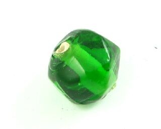 Indian Glass, Plain, Faceted, Emerald, 11mm (40gms - 20pcs)
