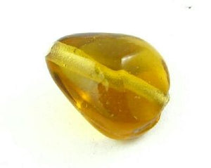 Indian Glass, Plain, Faceted Drop, Amber, 15x13mm (40gms - 20pcs)