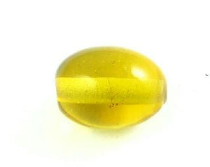 Indian Glass, Plain, Short Rice, Amber, 12x10mm (40gms - 24pcs)