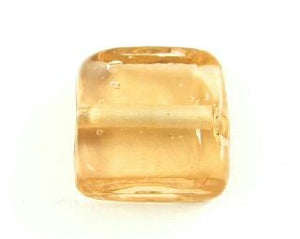 Indian Glass, Plain, Square, Champagne 13mm (40gms - 20pcs)