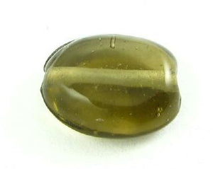 Indian Glass, Plain, Large Oval, Grey, 17x4mm (40gms - 16pcs)