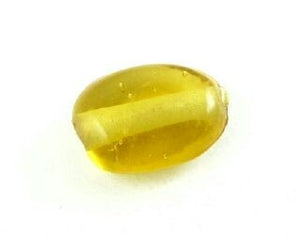 Indian Glass, Plain, Small Oval, Amber, 12x10mm (40gms - 40pcs)