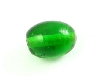 Indian Glass, Plain, Short Rice, Emerald, 12x10mm (40gms - 24pcs)