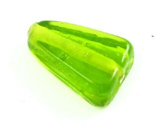 Indian Glass, Plain, Triangle, Olivine, 16x11mm (40gms - 24pcs)