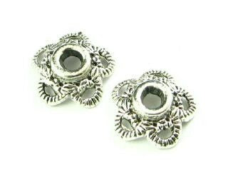 Bead Cap, Ornate, Nickel, 4x10mm (20 pcs)