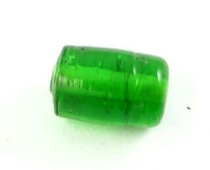 Indian Glass, Plain, Small Barrel, Emerald, 12x9mm (40gms - 24pcs)