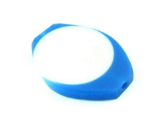 Resin, Oval Multi, Blue/White, 33x28mm (10pc)