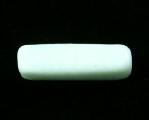 Indonesian Lampwork, Plain, Rectangle, White, 33x8mm (2pc)