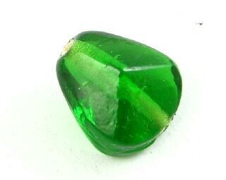 Indian Glass, Plain, Faceted Drop, Emerald, 15x13mm (40gms - 20pcs)