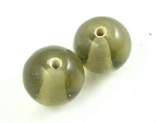 Indian Glass, Plain, Round, Grey, 8mm (40gms - 40pcs)