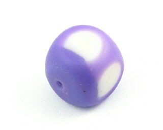 Resin, Dot Cube, Purple/White, 17mm (10pc)