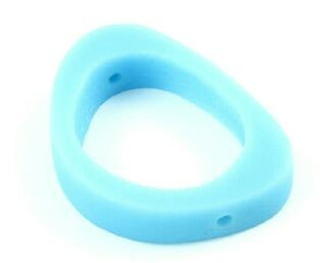 Resin, Donut, Irregular Oval, Aqua, 38x28mm (10pc)