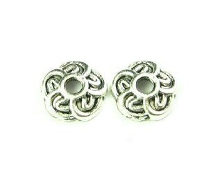 Bead Cap, Ornate, Nickel, 2x9mm (20 pcs)