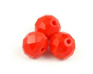Chinese Crystal, Rondelle, Opaque, Red Orange, 6x8mm (20 pcs)