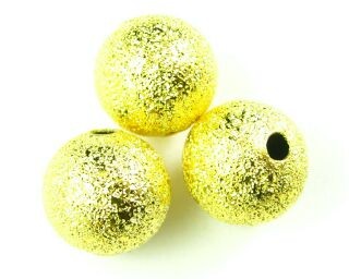 Metal Bead, Star Dust, Gold, 10mm (10 pcs)