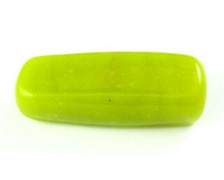 Indonesian Lampwork, Plain, Rectangle, Lime, 33x8mm (2pc)