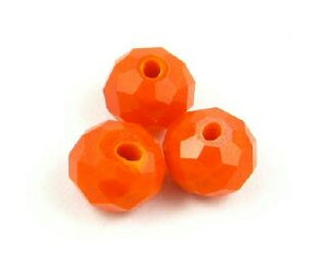 Chinese Crystal, Rondelle, Opaque, Orange, 6x8mm (20 pcs)