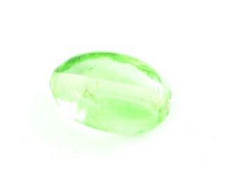 Indian Glass, Plain, Small Oval, Light Peridot, 12x10mm (40gms - 40pcs)