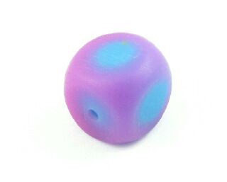 Resin, Dot Cube, Magenta/Sky Blue, 17mm (10pc)