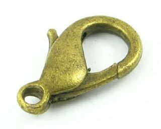 Parrot Clasp, Antique Old Gold, 22x12mm (10 Clasps)