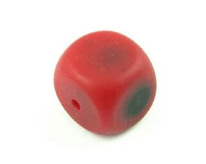 Resin, Dot Cube, Deep Red/Black, 17mm (10pc)