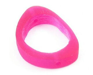 Resin, Donut, Irregular Oval, Hot Pink, 38x28mm (10pc)