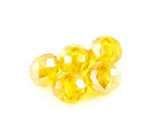 Chinese Crystal, Rondelle, Lustre Amber, 4x6mm (20 pcs)