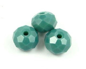 Chinese Crystal, Rondelle, Opaque, Teal, 6x8mm (20 pcs)