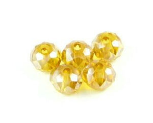 Chinese Crystal, Rondelle, Lustre Dark Citrine, 4x6mm (20 pcs)