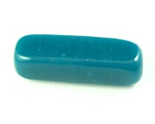 Indonesian Lampwork, Plain, Rectangle, Teal, 33x8mm (2pc)