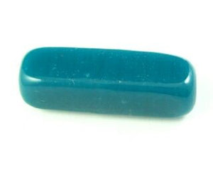 Indonesian Lampwork, Plain, Rectangle, Teal, 33x8mm (2pc)