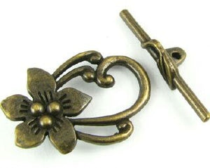 Toggle Clasp, Antique Gold, Ring:29x20mm/Bar: 30mm (5 sets)