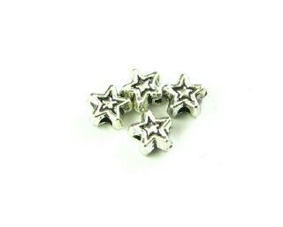 Metal Bead, Star, Nickel, 5x3mm (10 pcs)