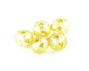 Chinese Crystal, Rondelle, Lustre Light Citrine, 4x6mm (20 pcs)