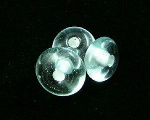 Indonesian Glass, Lampwork, Donut, Clear, 6x11mm (20pcs)