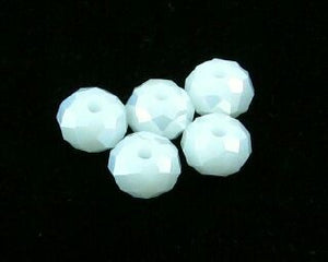 Chinese Crystal, Rondelle, Opaque White, 4x6mm (20 pcs)