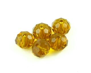 Chinese Crystal, Rondelle, Topaz, 4x6mm (20 pcs)