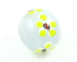 Limited Stock, Glass, Focal Bead, Yellow Flower, 16mm (2pc)
