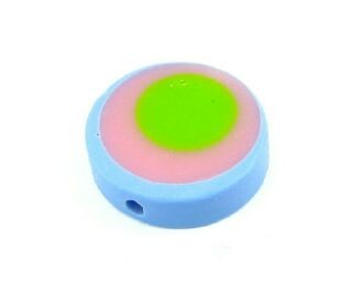 Resin, Coin Multi, Aqua/Pink/Green, 18mm (20pc)